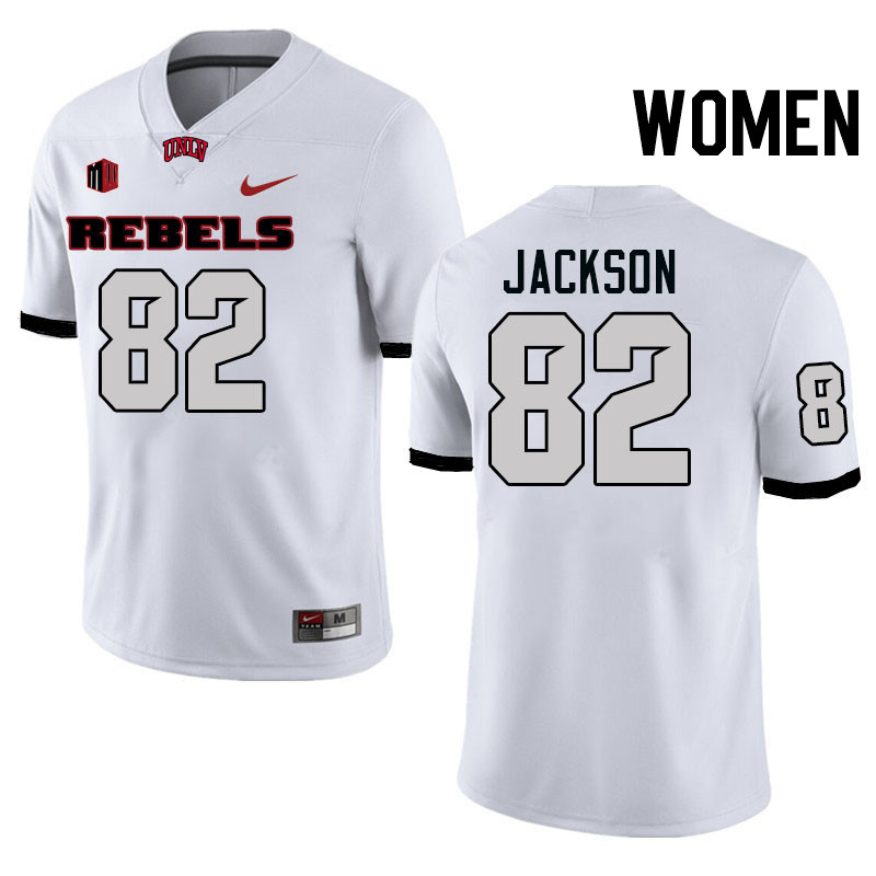 Women #82 Rashawn Jackson UNLV Rebels College Football Jerseys Stitched-White